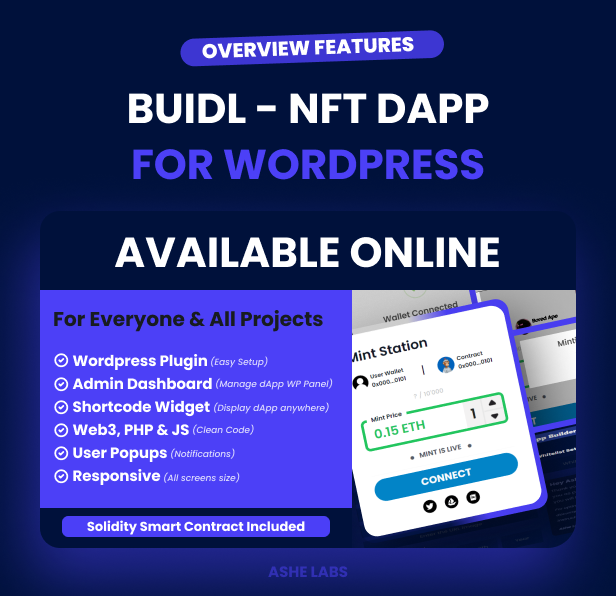 Overview Features BUIDL NFT WP Plugin